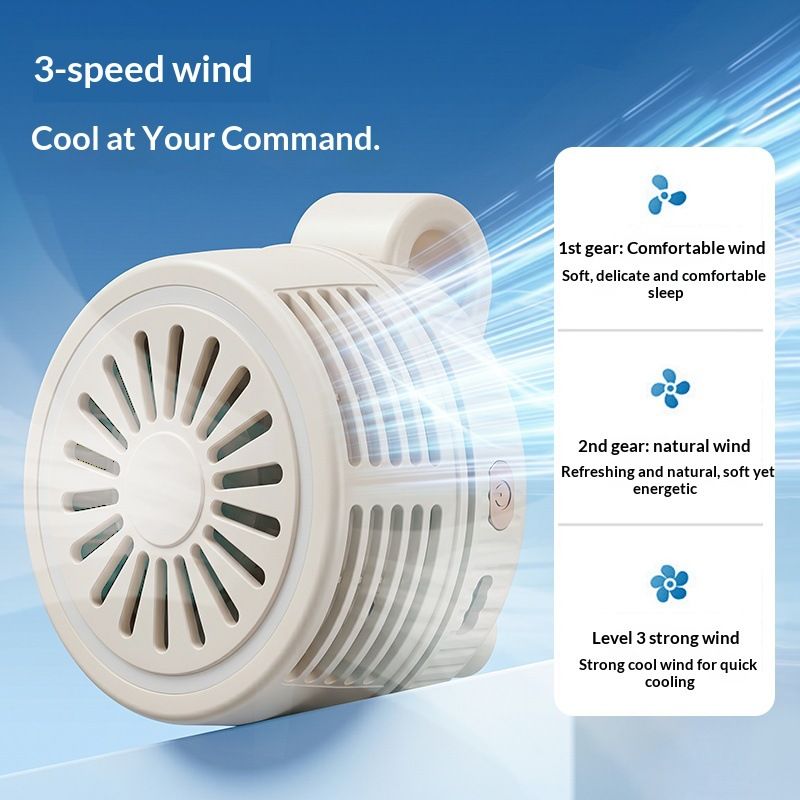 2026 New Household Hanging Waist Fan Multi-blade Silent Cooling Fan USB Rechargeable Hands-free Lazy Fan Lightweight Portable Outdoor Sports Mini Ventilator