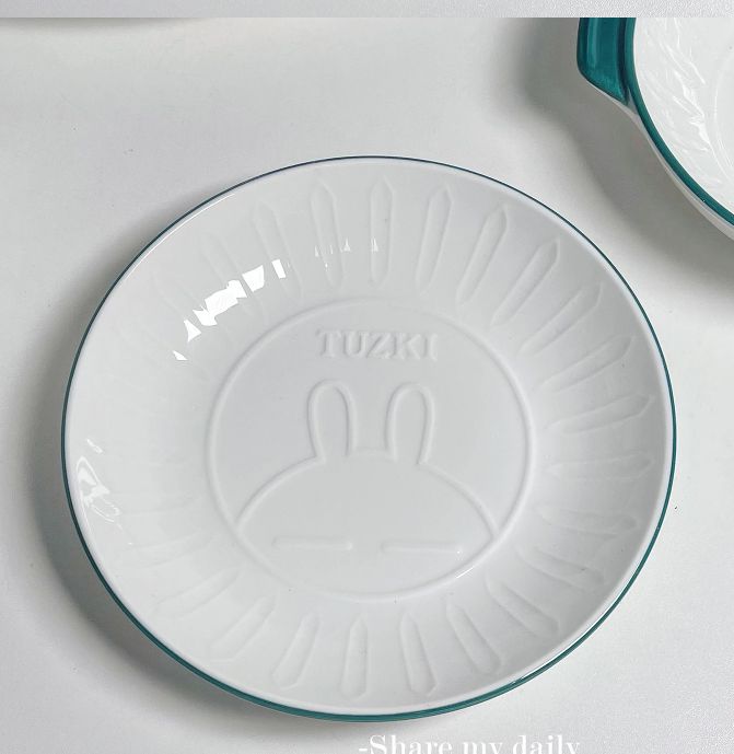 Spot ins Korean cute net relief tableware Tuzki household tableware rice bowl noodles bowl ears bowl plate XC-20/XC-21