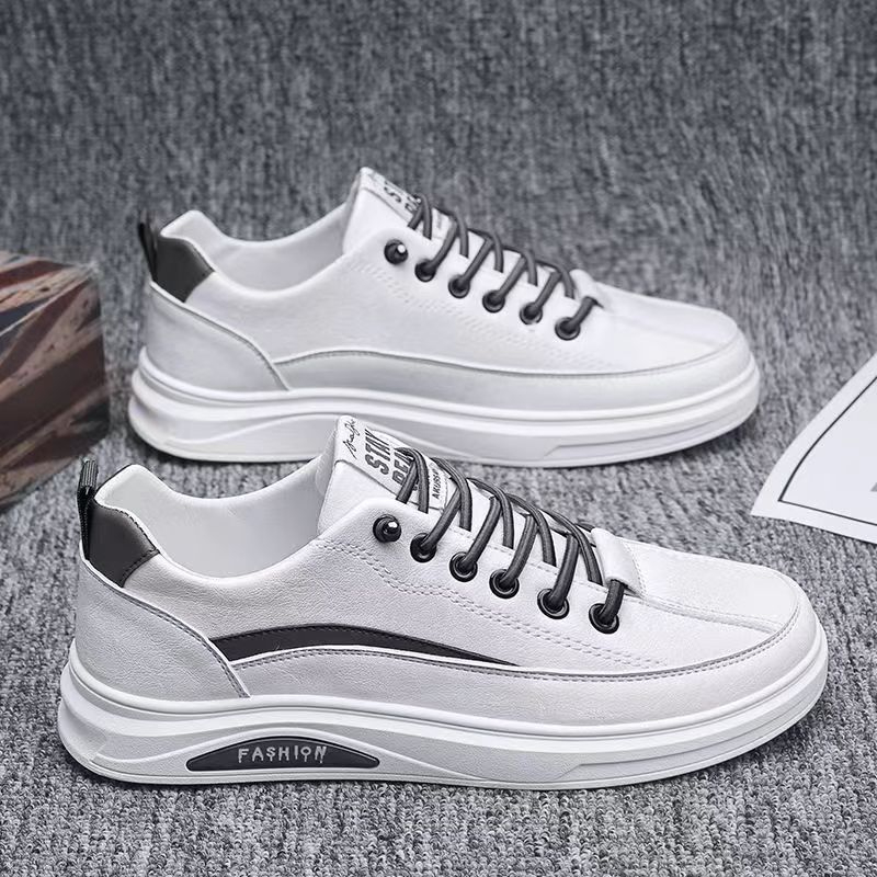 256 Men's Versatile Comfortable Soft-Soled Low-Top Shoes Lace-Up Breathable SneakersWhite (single shoes)