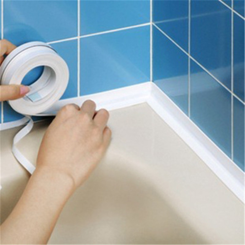 10-37 2PCS For Bathroom Kitchen Accessories Shower Bath Sealing Strip Tape Caulk Strip Self Adhesive Waterproof Wall Sticker Sink Edge Tape