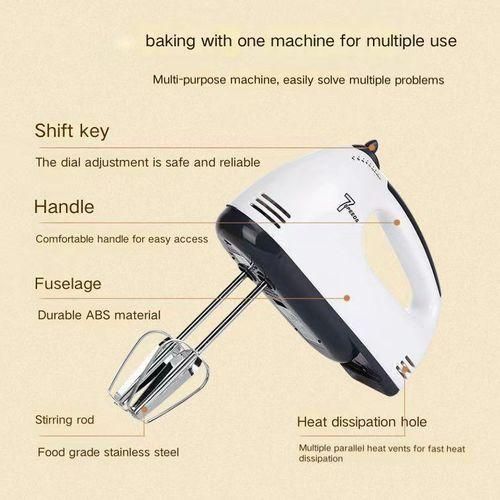 General 7 Speed Electric Hand Mixer Scarlett Egg Beater Cake Baking Whisk - White