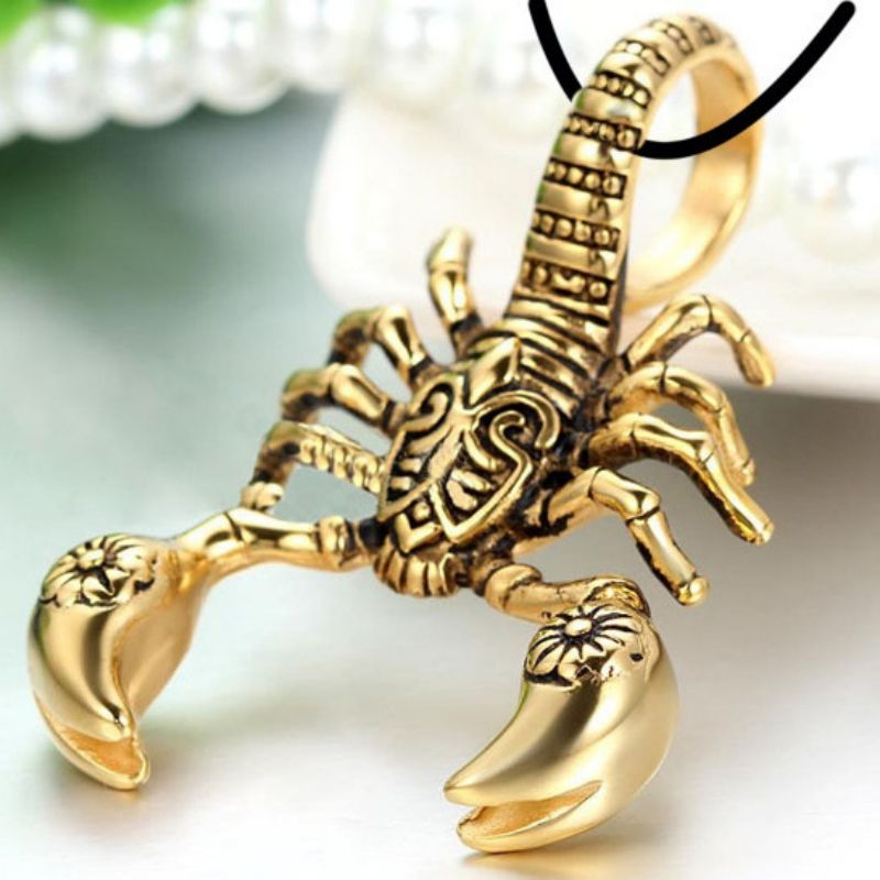 Necklace Scorpion pendant necklace, leather rope free shipping