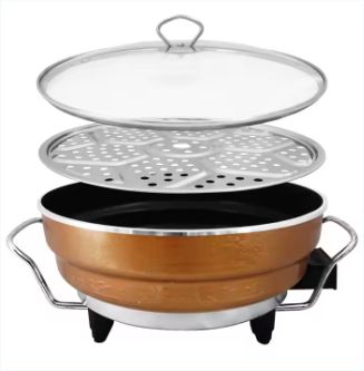 Multifunction Cooker Soup Hotpot Steam Electric Heating Insulated Hot Pot with Food Steamer for Cooking