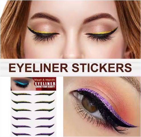 Waterproof Double Eyelid Line Stickers Glitter Eyeliner Sticker Set 