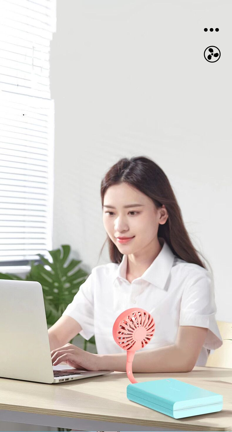 WELLHOME 2PCS Portable Pocket Fan Desktop Fan Computer Fan USB Powered Cooling Fan Mini USB Fan with Flexible Neck for Computer Laptop