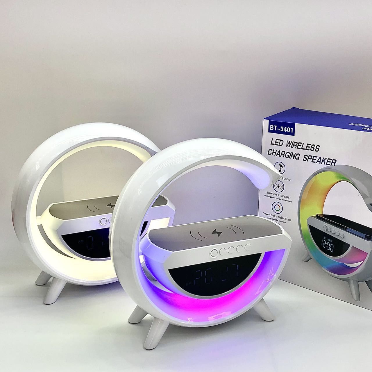 Cross border G2301 Bluetooth Speaker BT-3401 Atmosphere Light Wireless Charging Clock G63 Wireless Charger