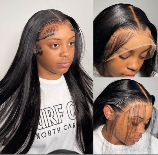 Ohemaa Strands Natural Color straight 13*4 frontal lace wig Brazilian human hair wigs for women