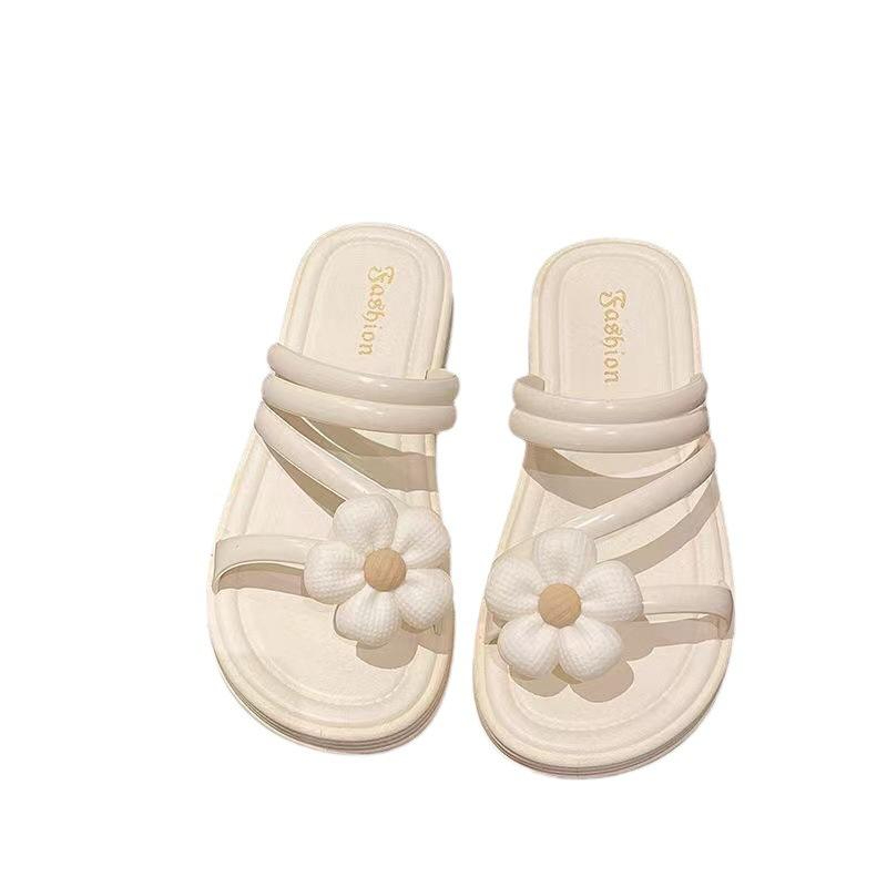 2310 Women Flower Flip-flops Slippers Summer Outdoor Non-slip Couple Slides Sandals