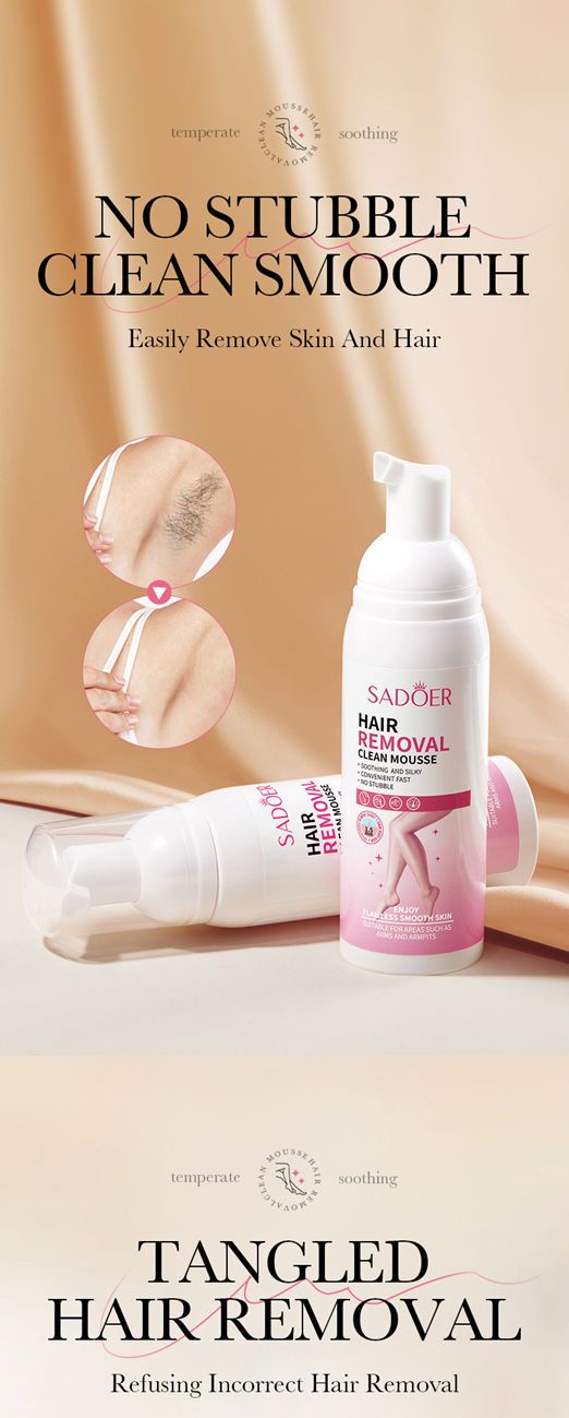 SADOER Soft and silky hair removal mousse Gentle and non-irritating underarm hair removal cream Hair Removal Clean Mousse