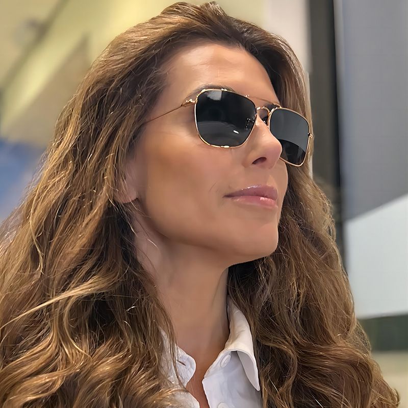 S3025 Square Brand Design Luxury Women Sunglasses Gradient Classic Fashion Vintage Men Sun Glasses Metal Transparent Glasses Uv400