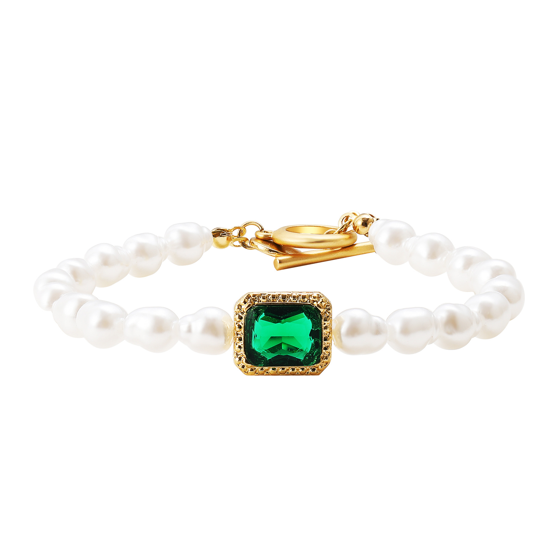 53347 Vintage Baroque Pearl Bracelet For Women Fashion Asymmetric Chain Bangles Bracelets Charm Beads Bracelet Jewelry Gift