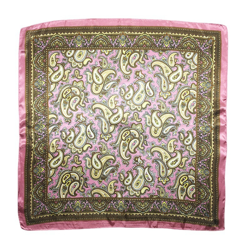 Tied Hair Scarf Cashew Nut Simulation Silk Scarf Female New Small Square Scarf Bag decoration headband 60CM*60CM