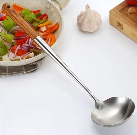 Kitchenware Stainless Steel Ladle Spoon With Wood Handle Cooking Tool 