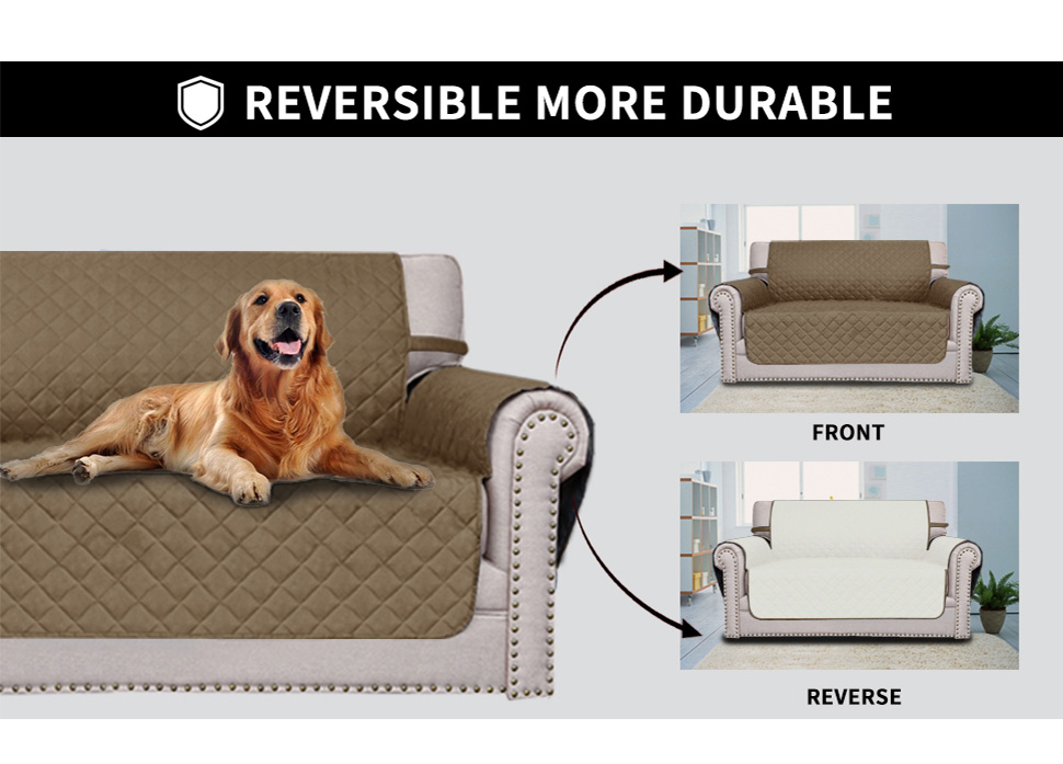 Sofa Slipcover Reversible Sofa Cover Water Resistant Couch Cover Furniture Protector with Elastic Straps for Pets Kids Children Dog Cat