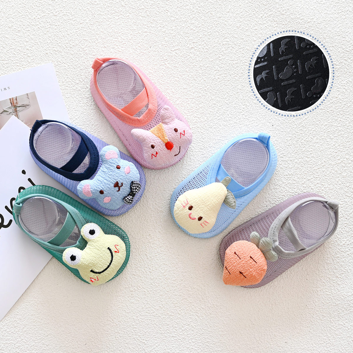 DX62 Low Cut Socks Toddler Baby Boys Girls Non Slip Summer Breathable First Walk Prewalker Floor Soft Socks Shoes