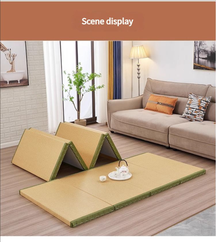 Floor Mattress: Foldable Coconut Fiber Sleeping Mat for Living Room, Bedroom, and Guest Room - Lightweight, Breathable & Provides Back Support.