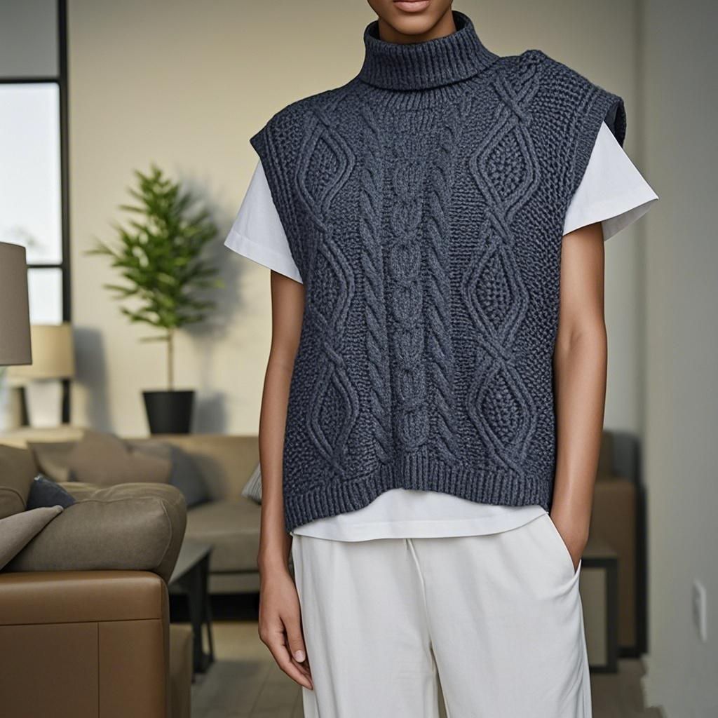Wool knit Sweater Round Women's Sweater