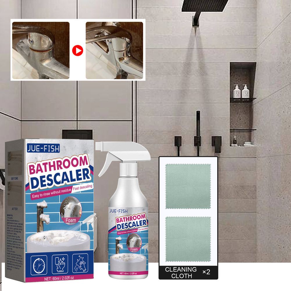 Jue Fish Bathroom Cleaner Spray Powerful Descaler Remove Mold Descale Stains Multi Purpose Cleaner Household Toilet Bathtub Cleaning Tool