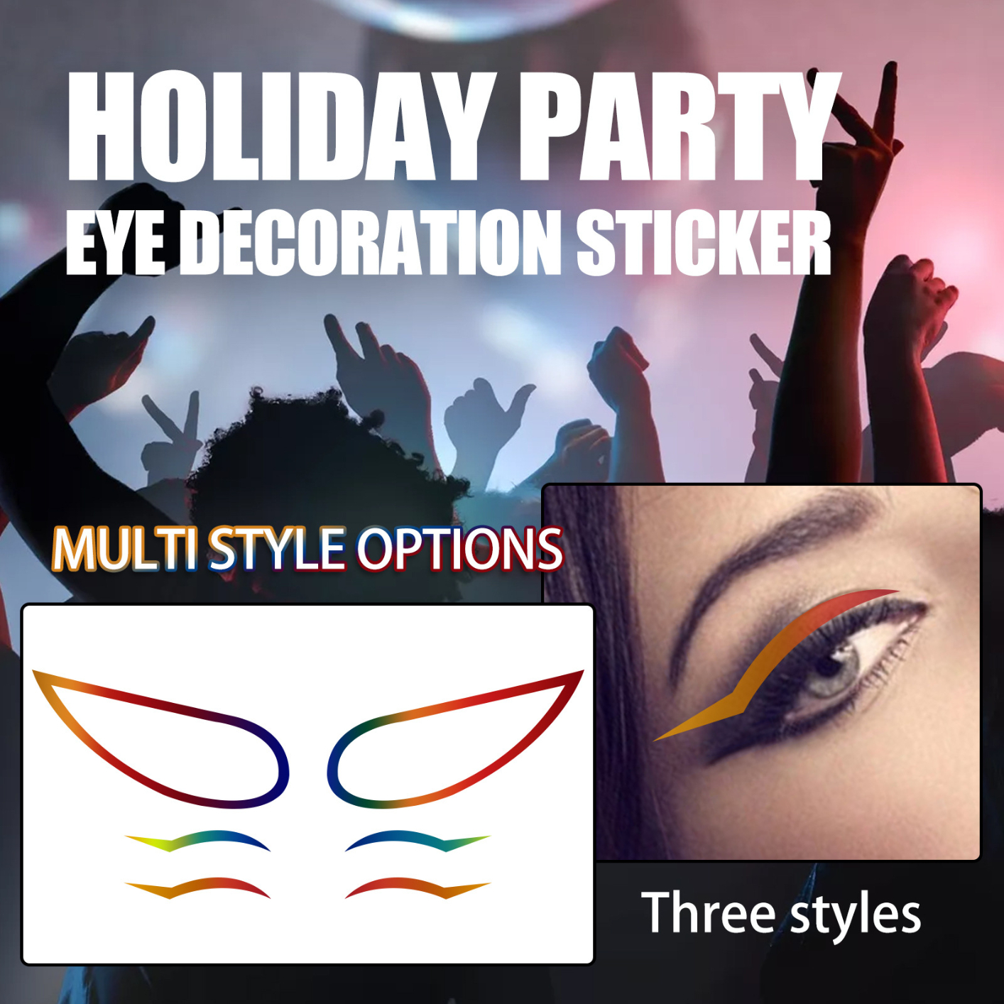 1pcs Fashion Creative Coloured Eyeliner Stickers Party Nightclub Portable Eyeliner Stickers