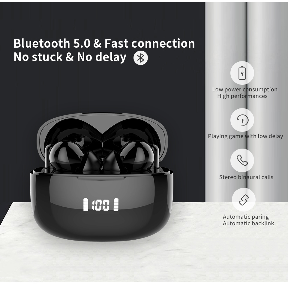 Wireless Earphones IPRO K1Pro Sports In-Ear TWS Earbuds HD Stereo For Xiaomi fone auriculares Headphone Black