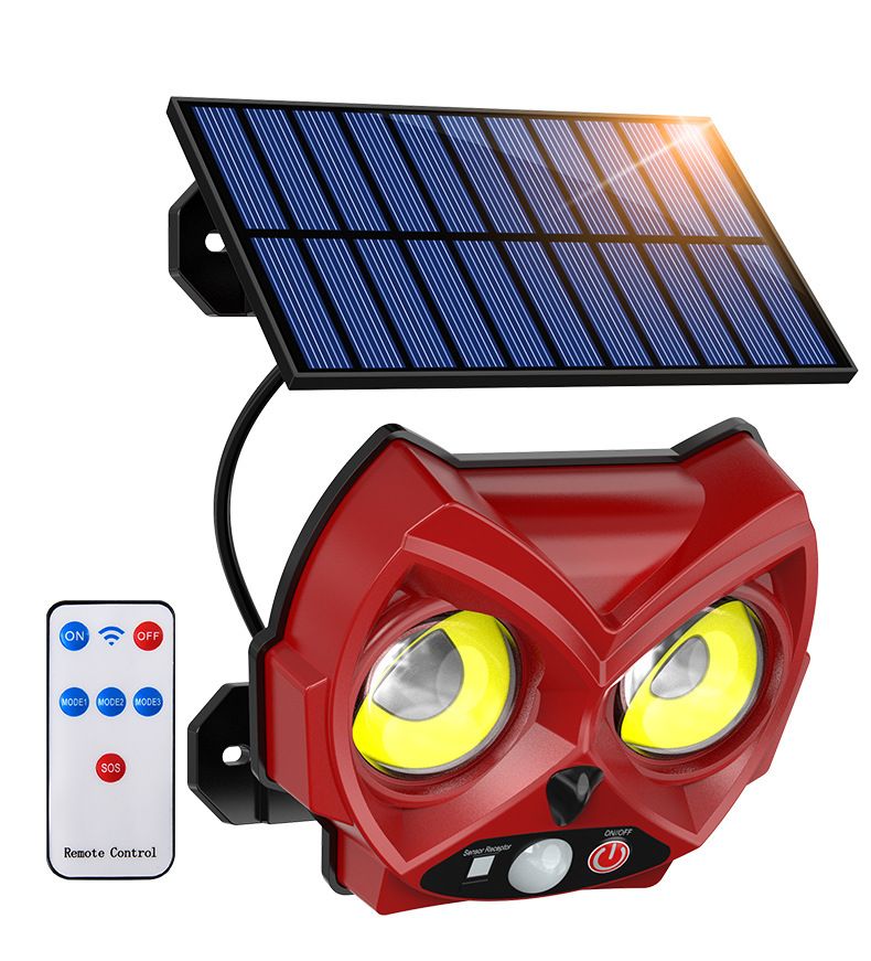 New solar powered lamp, owl lamp, outdoor garden decoration lamp, human body sensing street lamp, courtyard lamp, wall lamp
