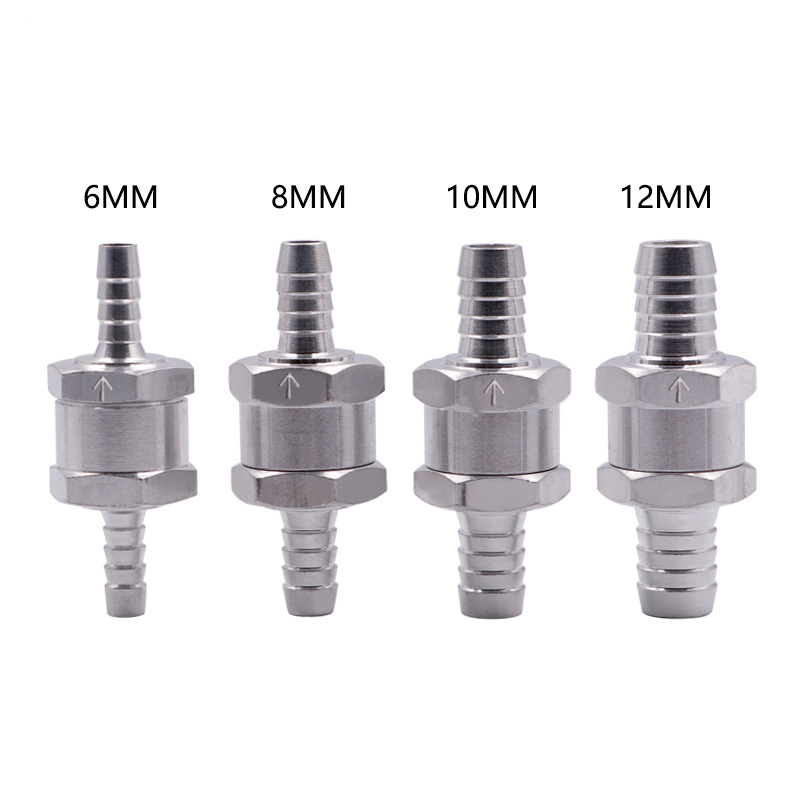 Automobile aluminum alloy gasoline diesel fuel check valve 6 / 8 / 9 / 10 / 12mm check valve
