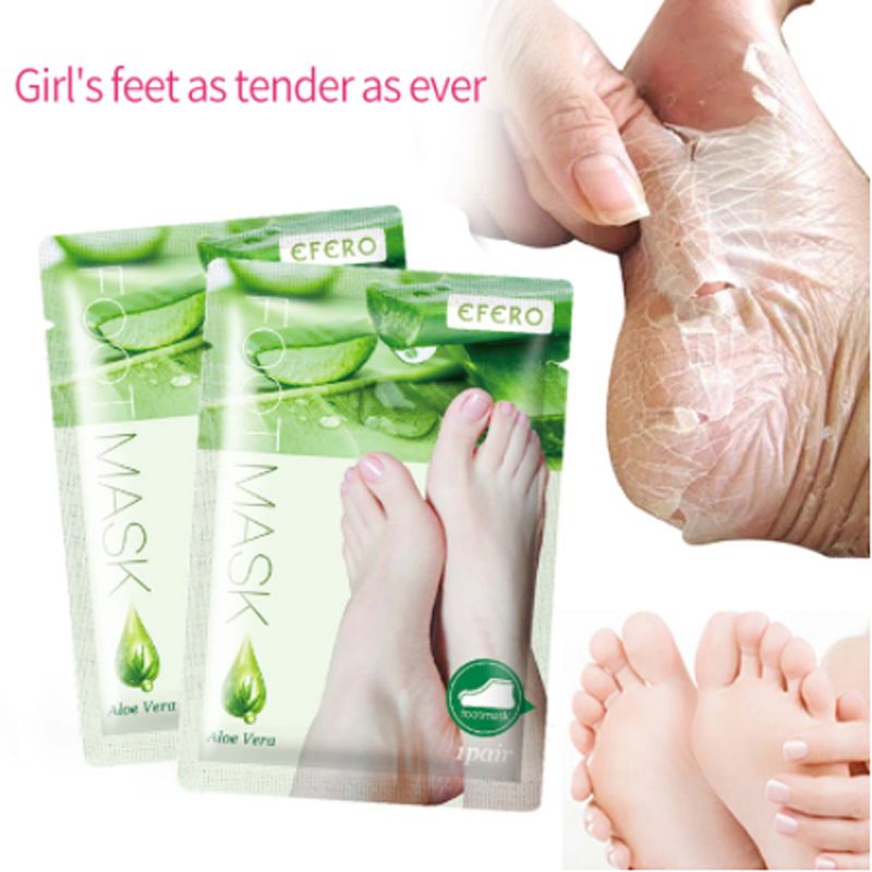 Aloe Vera Foot Mask Peeling for Legs Feet Mask Scrub Exfoliating Socks for Pedicure Anti Crack Heel Remove Skin Foot Patch