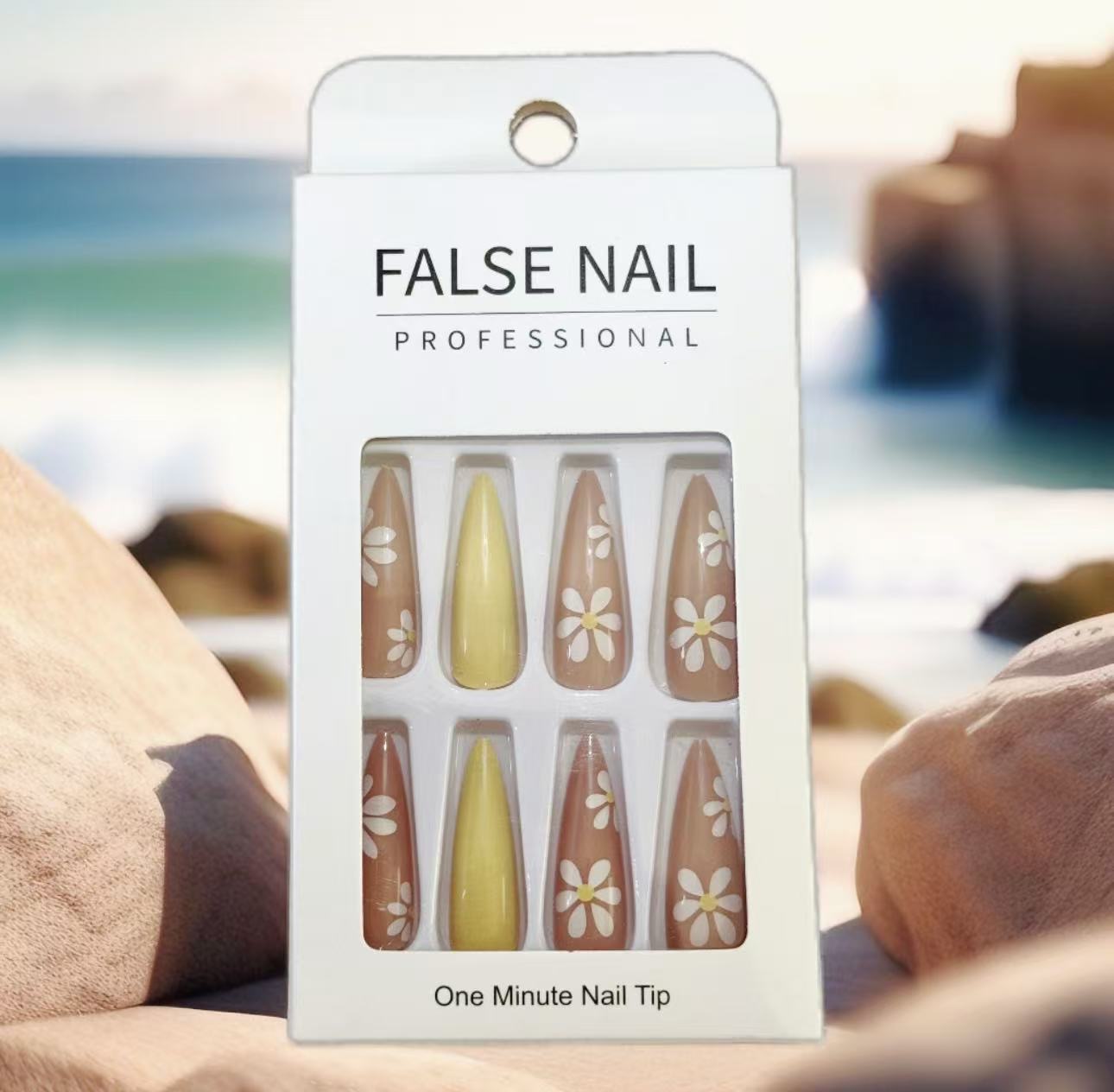 Press on Nail Medium Recyclable False Nails Full Cover Tips Fake Nails 24pcs with Designs Fake Nail for Women and Girls（no glue）04