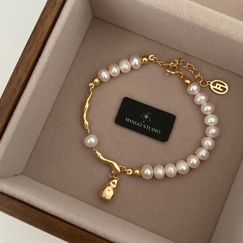 Fresh Style Water Drop Shaped Imitation Pearl Bracelet Adjustable Chain High-End Texture Niche Design Hand Jewelry Elegant Fashion Bracelet Gift For Women Daily Dating