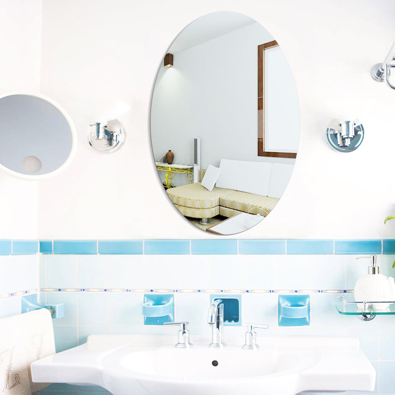 Oval Removable Acrylic Mirror Setting Wall Sticker Decal for Home Living Room Bedroom Bathroom Decor