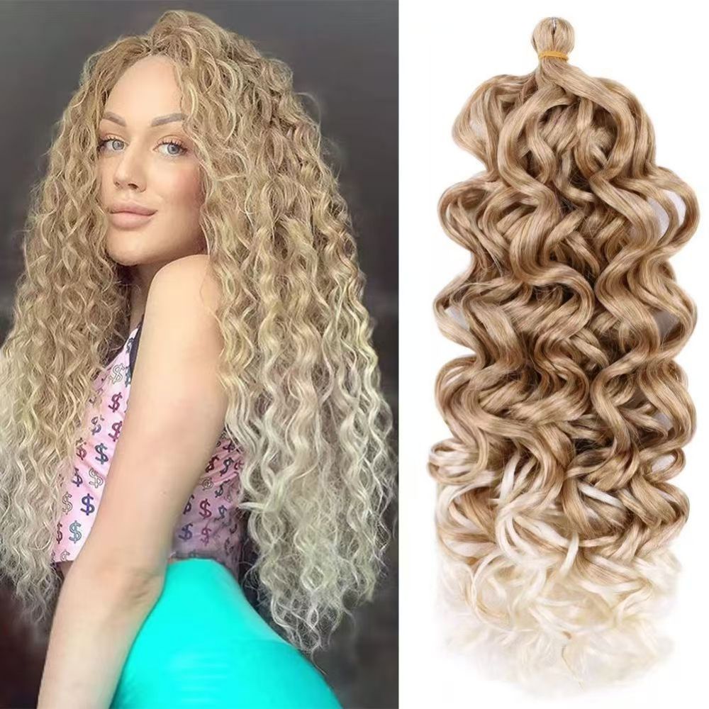 Wig Latin American curly wig big curly Hawaiian curly crochet braided fluffy gradient color hair extension water ripple wave curl