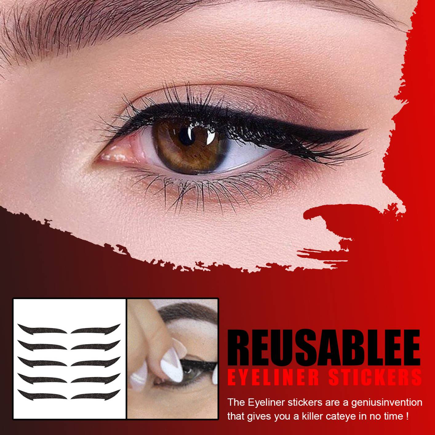 40 Pairs Eyeliner Stickers Tape Reusable Eyelid Makeup Stickers Self-adhesive Eye Line Strip Sticker, Easy Quick Application and for You Who Love Make-up Single Side Adhesive Eye Decoration, 80 Pieces