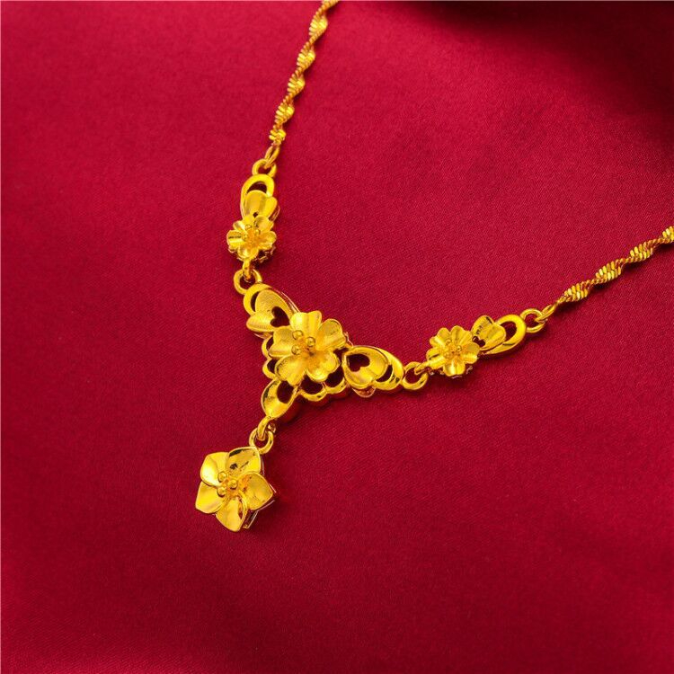 Gold necklace female jewelry Multi layered flowers CRRSHOP women lover fashion trend Christmas gift