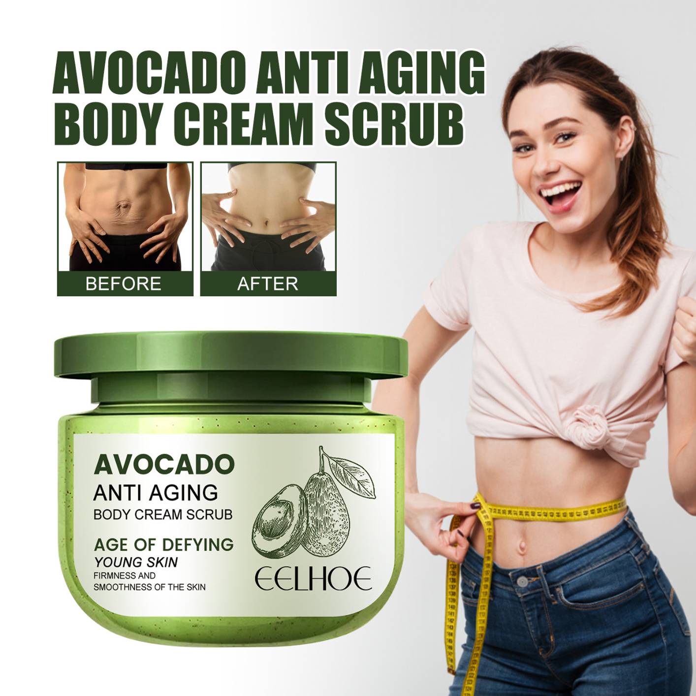 Body Scrub Avocado Cleanses The Body Moisturizes Tightens Smooths Collagen Softens Whitens Skin Body Skin Care Products