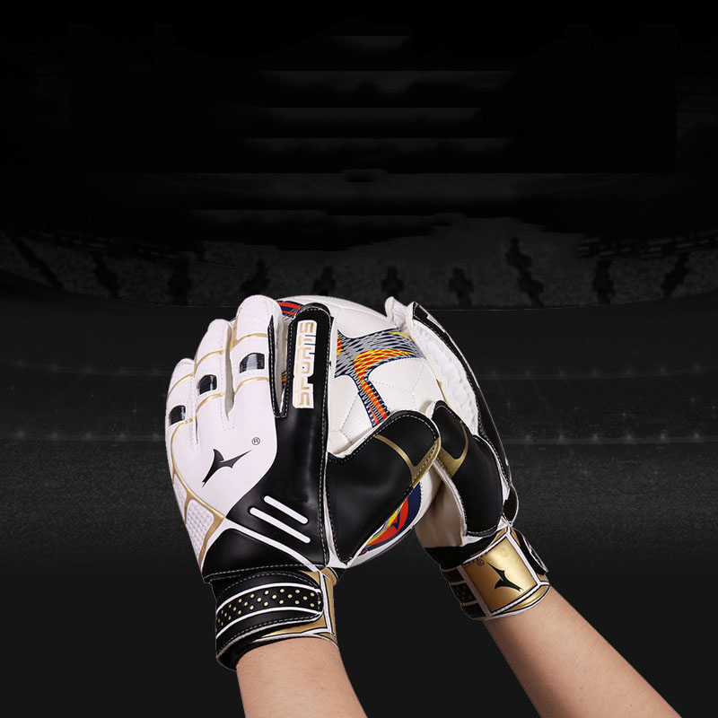 1 Pair Soccer Goalkeeper PU Gloves Finger Protection Goal Thickened Latex Football Gloves for futbol futebol Goalkeeper