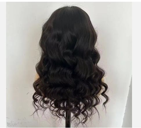 100% unprocessed Remy Hair Indian hair vendor  body wave cuticle aligned Indian hair lace front wig 13*4 wig Deep 18"