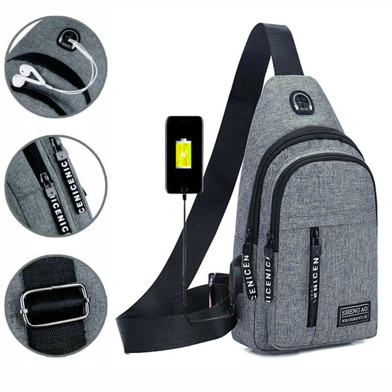 508# Men Fashion Multifunction Shoulder Bag Crossbody Bag On Shoulder Travel Sling Bag Pack Messenger Pack Chest Bag For Male