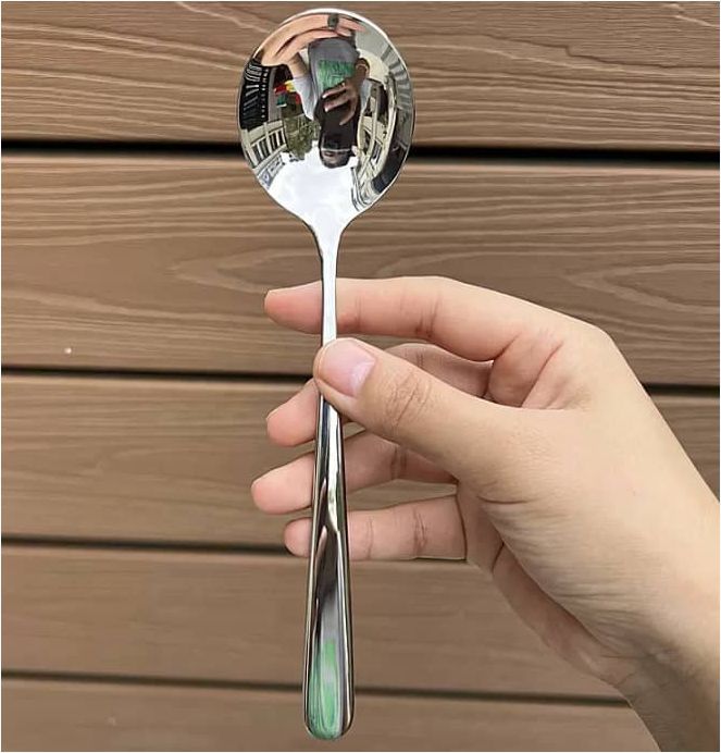 Portable travel student spoon - stainless steel flatware
