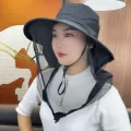 Women's Summer Mesh Face Cover Sun Hat, UPF 50+ Mosquito Proof Wide Brim Bucket Hat with Removable Netting, Breathable Quick Dry Outdoor Sun Cap for Hiking Gardening, 6 Colors Available