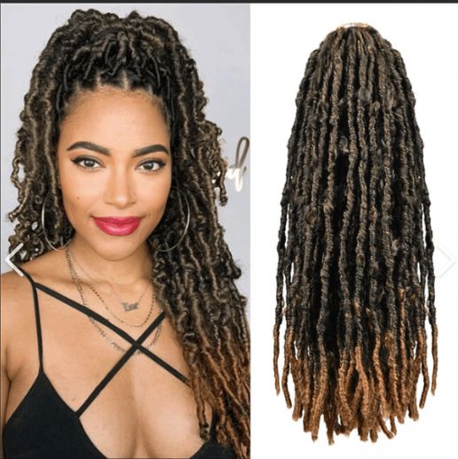 Obaasima Strands Butterfly Locs Crochet Hair Soft Locs Crochet Braids Hair Pre Looped Locs Dreadlocs Hair Ombre Brown Hair Extensions For Women (T30#)