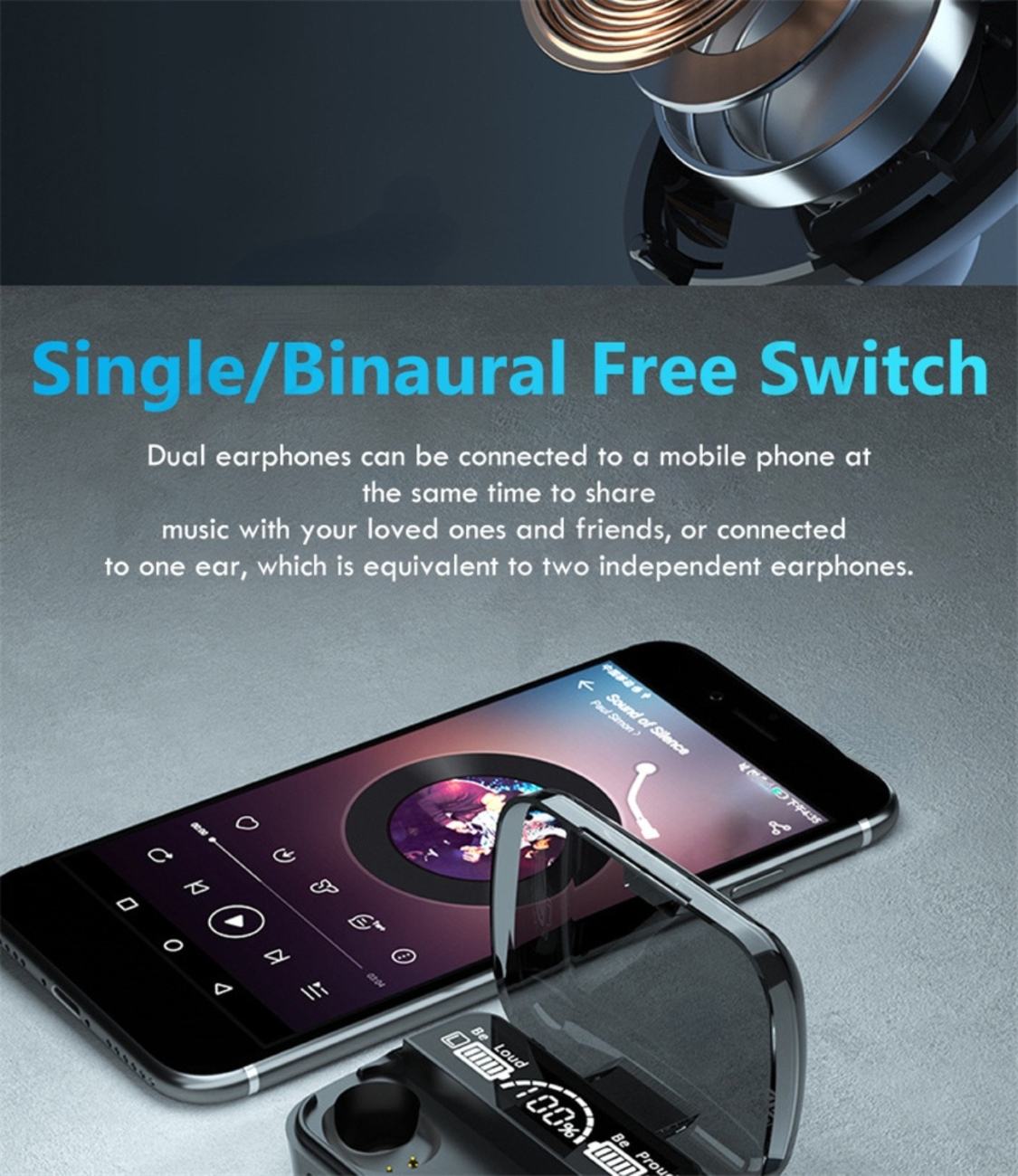Bluetooth Earbuds with Long Battery Life, Large Capacity, Wireless, Noise-Canceling, Gaming TWS Earbuds for Esports and Sports, In-Ear