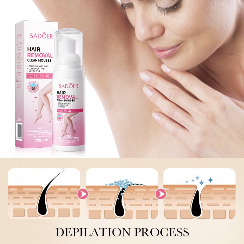 SADOER Soft and silky hair removal mousse Gentle and non-irritating underarm hair removal cream Hair Removal Clean Mousse