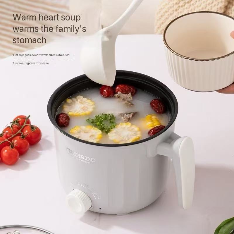 Student Dormitory Multi-function One-piece Electric Cooking Pot Home Use Knob Non-stick Pot Small Instant Noodles Pot Electric Pot