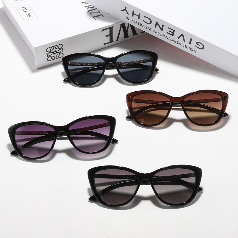 6794 Retro Cat Eye Sunglasses Woman Vintage Brand Designer Mirror Sun Glasses Big Frame Gradient Female Shades Black Oculos
