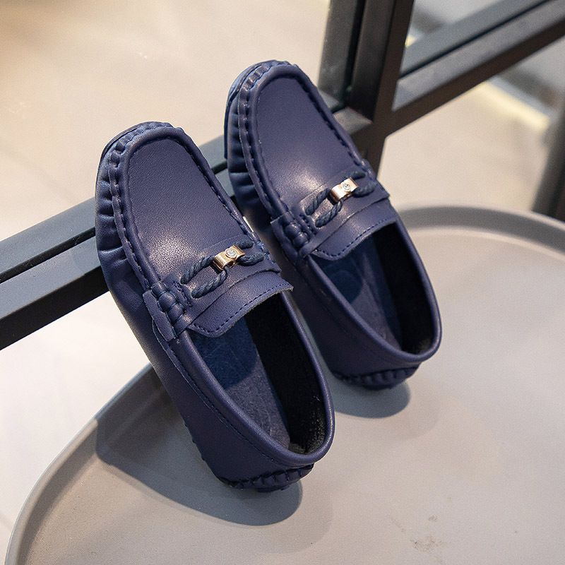 Loafer Kid Children's Loafers New Small Leather Shoes Fashion Shoes for Boys Girls Knitted Breathable Lightweight Loafers