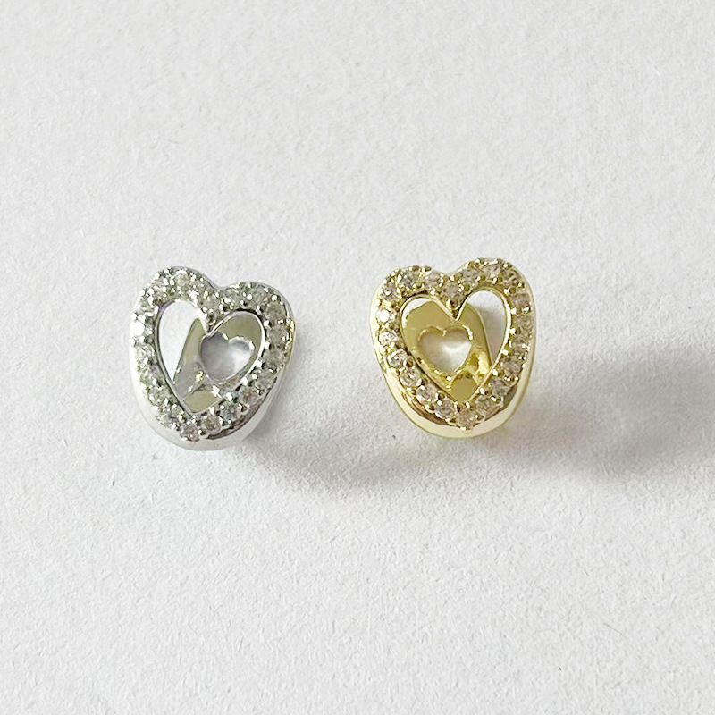 Gold and Silver Heart Grillz with Diamonds Gold teeth Silver teeth Gold grillz Silver grillz Hip-hop grillz