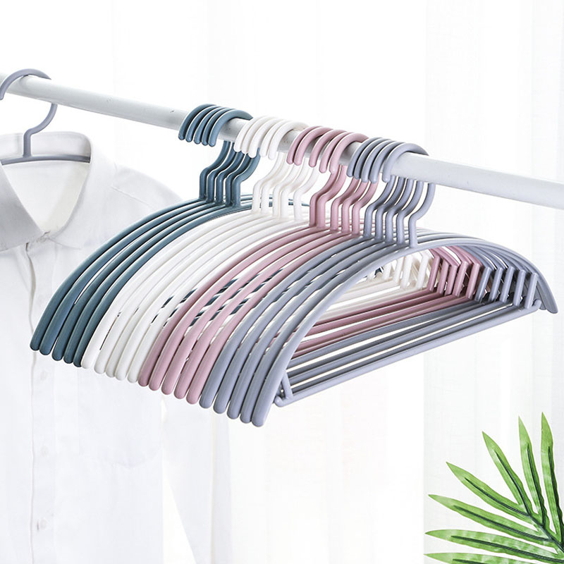 10 Pcs/Set Non-Slip Non-Marking Hangers Clothing Rack Household Adult Plastic Hangers For Clothes Closet Organizer