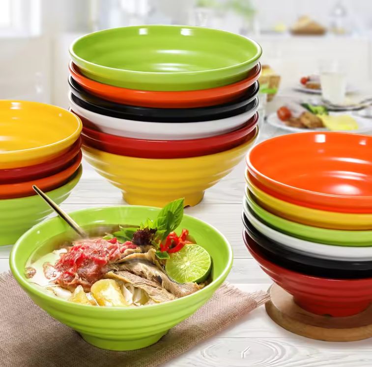 GR 7.5" glossy colored high-quality melamine ramen noodle kitchen tableware bowl