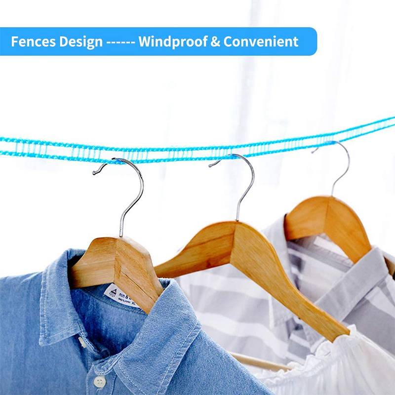 Windproof Clothesline for Indoor Outdoor Laundry Clothes Drying Rope Portable Travel Clothesline Adjustable Hanger for Camping Travel Home