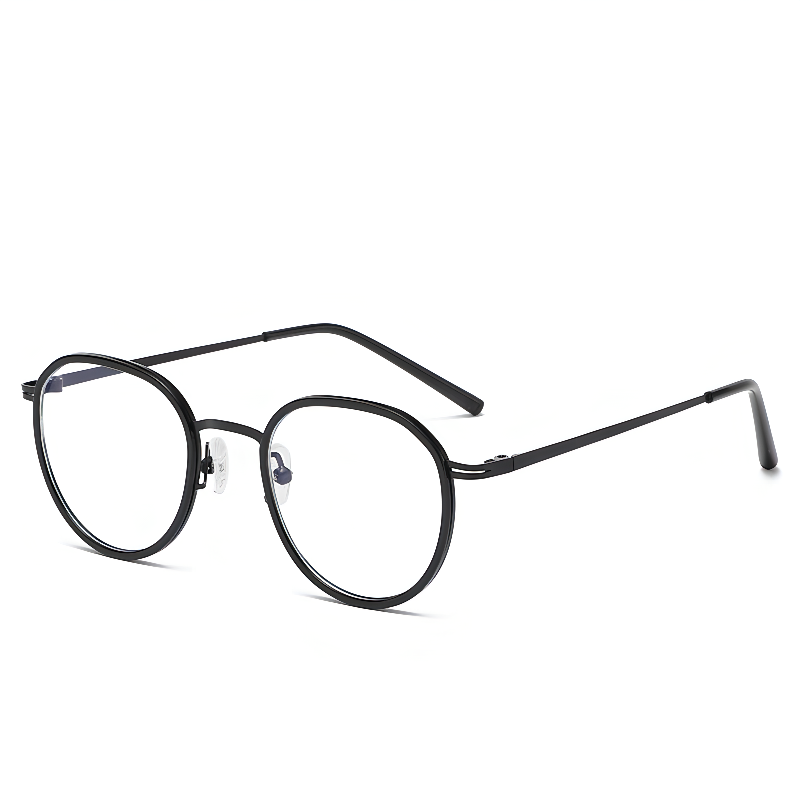 Round blue light proof flat lens plain face street shot myopia decorative spectacle frame